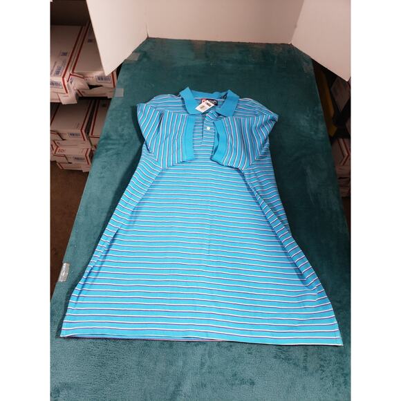 Chaps Polo Shirt Size Extra Large Mens Blue Striped Cotton Golf Preppy NWT - Picture 5 of 8